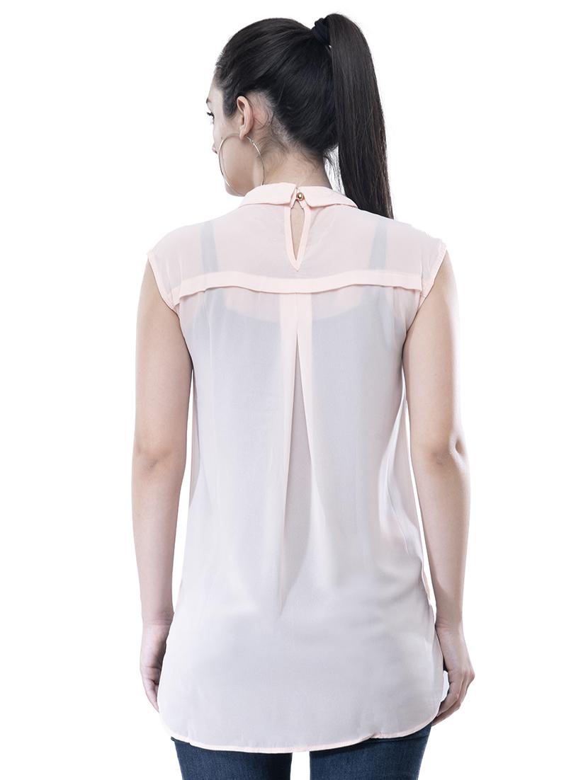 peter pan collar sheer top - 16280421 - Zoom Image - 3