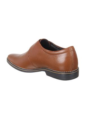 tan leather slip on monk straps - 16280556 - Standard Image - 3