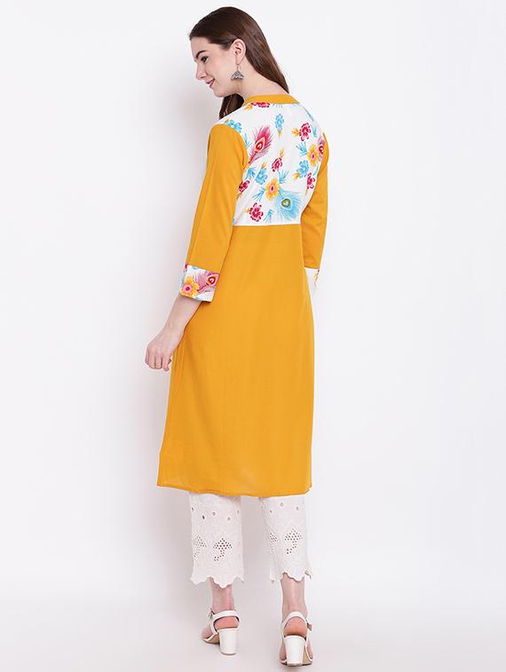 floral a-line kurta - 16280975 - Zoom Image - 3