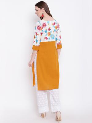 floral straight kurta - 16280976 - Standard Image - 3