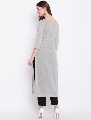 printed straight kurta - 16281023 - Standard Image - 3