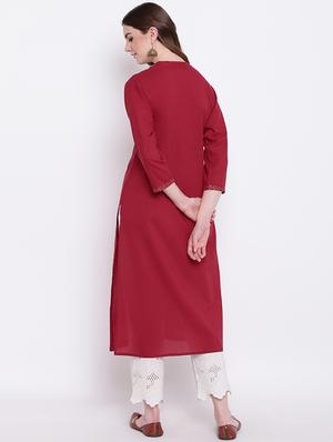 Contrast straight kurta - 16281055 - Standard Image - 3