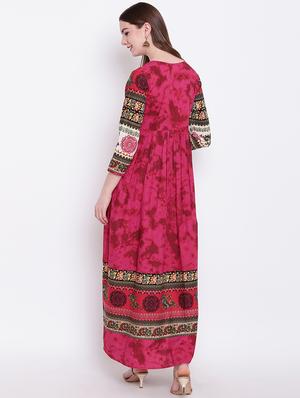 printed flared kurta - 16281069 - Standard Image - 3