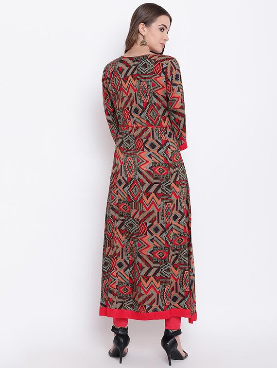 Geometrical flared kurta - 16281095 - Zoom Image - 3