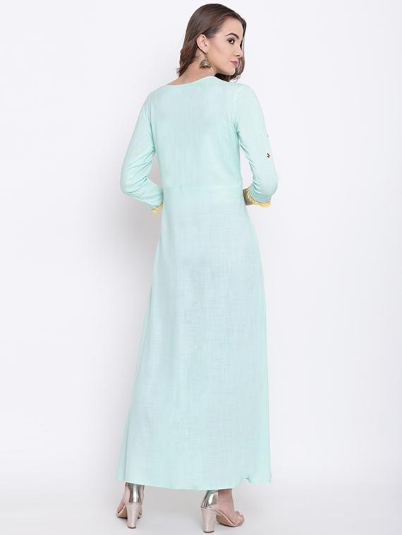 embroidered a-line kurta - 16281108 - Zoom Image - 3