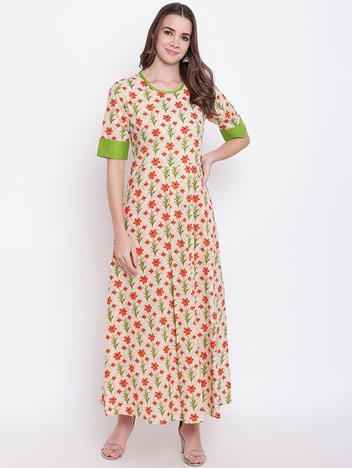 Floral a-line kurta - 16281127 - Standard Image - 1