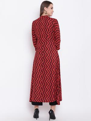 Chevron a-line kurta - 16281135 - Standard Image - 3