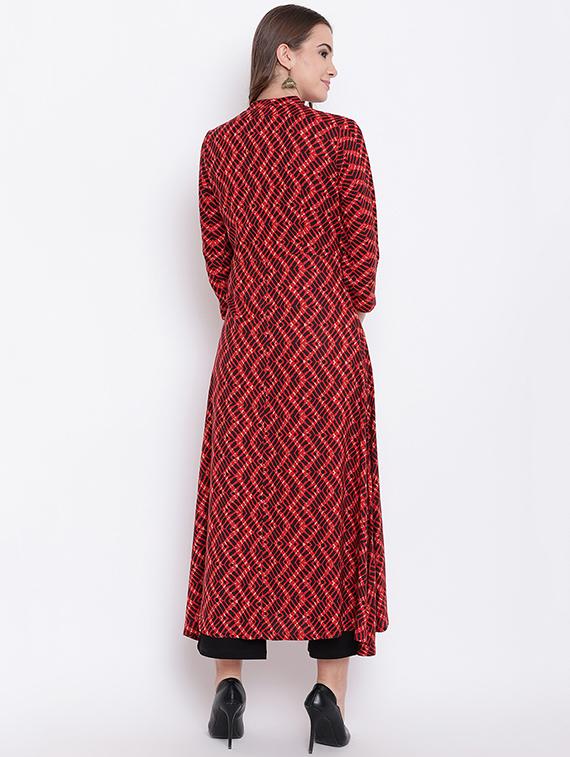 Chevron a-line kurta - 16281135 - Zoom Image - 3