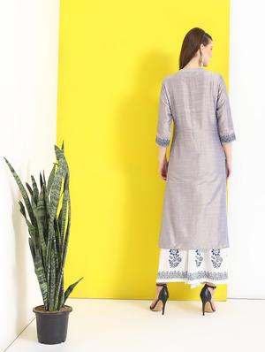 block print straight kurta - 16281157 - Standard Image - 3