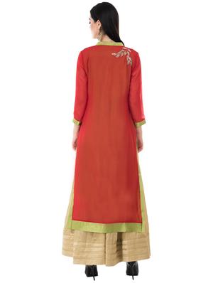 embellished straight kurta - 16281830 - Standard Image - 3