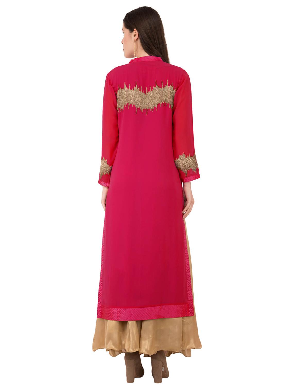 foil printed straight kurta - 16282418 - Zoom Image - 3