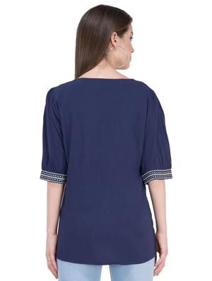 gather detail embroidered top - 16282550 - Standard Image - 3
