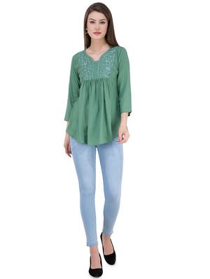 gather detail embroidered top - 16282553 - Standard Image - 3