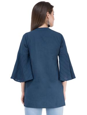 bell sleeved embroidered tunic - 16282562 - Standard Image - 3