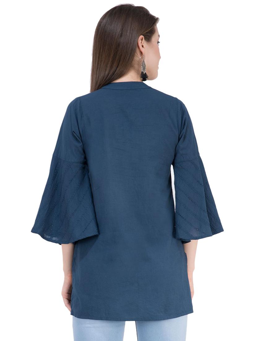 bell sleeved embroidered tunic - 16282562 - Zoom Image - 3