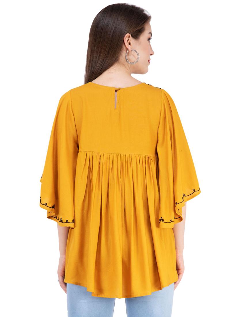 gather detail embroidered top - 16282569 - Zoom Image - 3