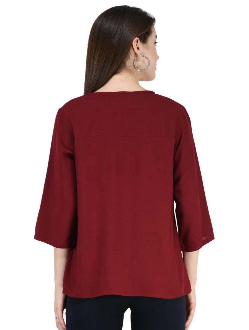 long sleeved embroidered top - 16282575 - Zoom Image - 3