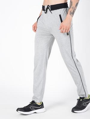 grey solid full length track pant - 16282597 - Standard Image - 3