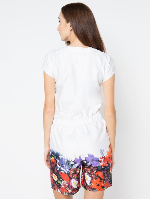 tie front printed romper - 16282883 - Zoom Image - 3
