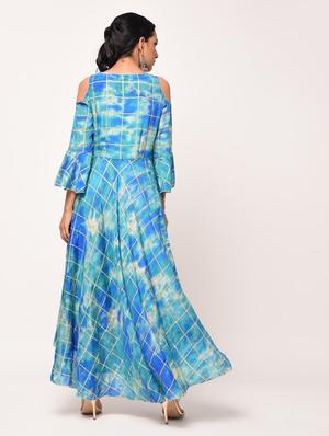 checkered high-low kurta - 16284799 - Standard Image - 3