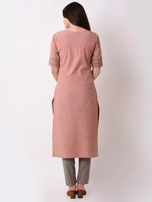 embroidered straight kurta - 16285549 - Standard Image - 3