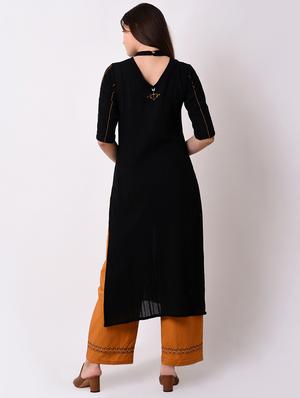 embroidered straight kurta - 16285554 - Standard Image - 3