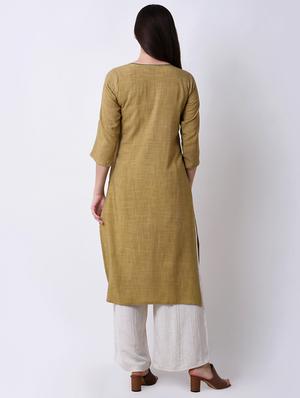 embroidered straight kurta - 16285557 - Standard Image - 3
