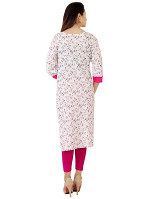 Floral straight kurta - 16285688 - Standard Image - 3