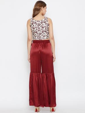block printed top with sharara set - 16286146 - Standard Image - 3