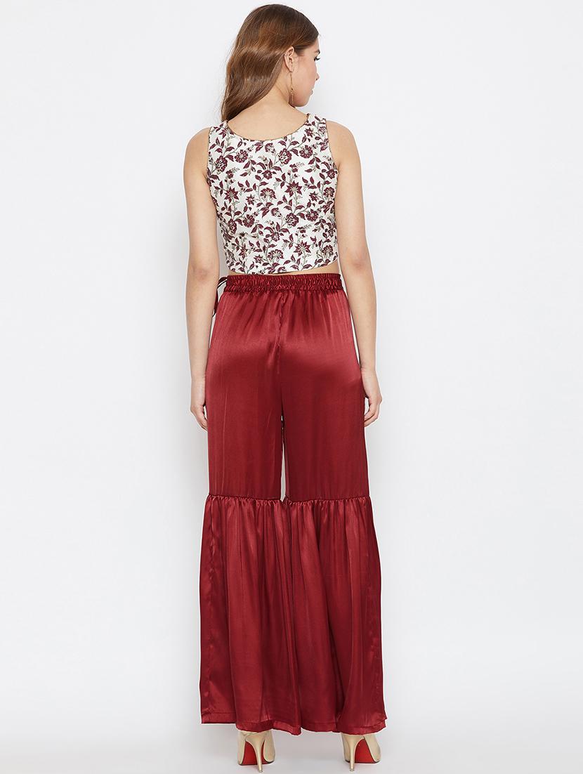 block printed top with sharara set - 16286146 - Zoom Image - 3