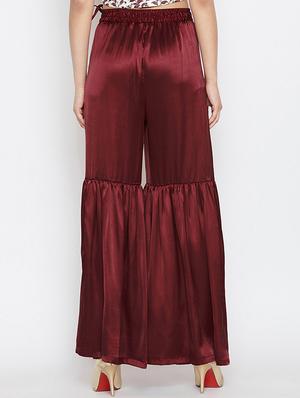 maroon solid sharara - 16286147 - Standard Image - 3