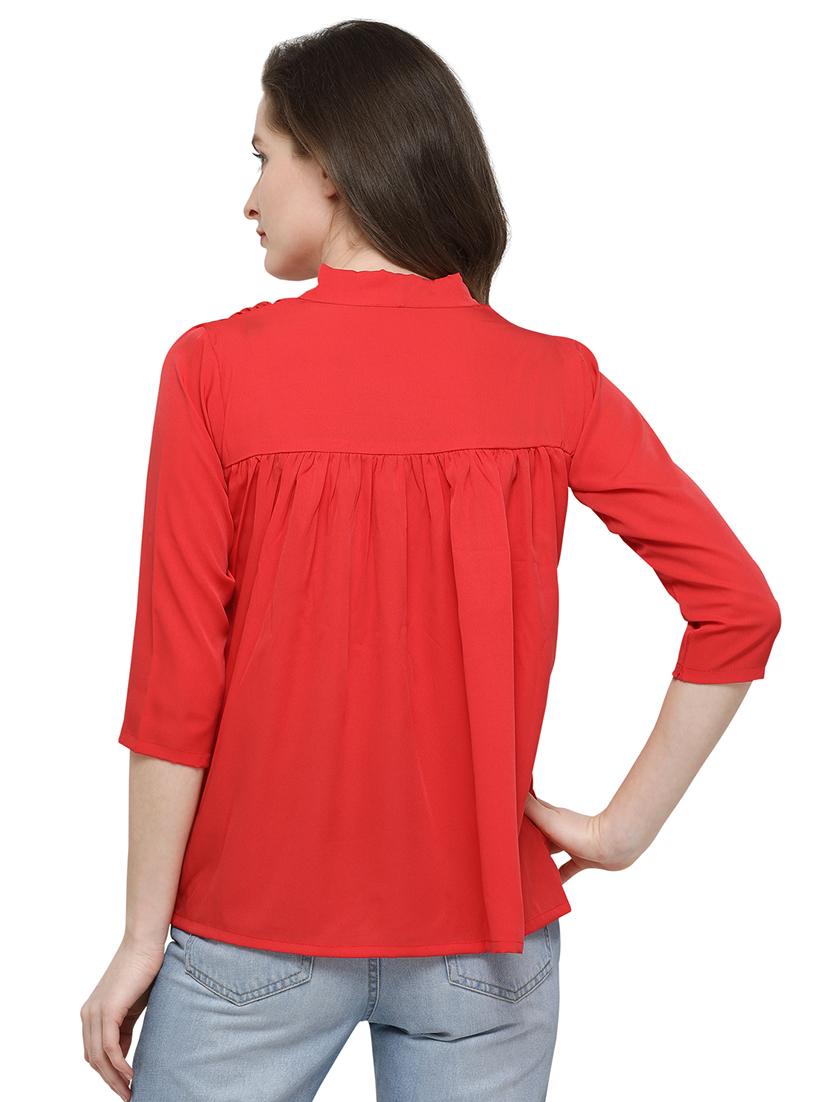 tie knot neck gathered top - 16286151 - Zoom Image - 3
