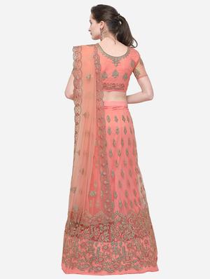 floral embroidered flared lehenga - 16287461 - Standard Image - 3