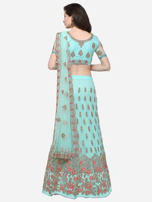 floral embroidered flared lehenga - 16287462 - Standard Image - 3