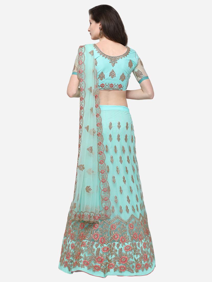 floral embroidered flared lehenga - 16287462 - Zoom Image - 3