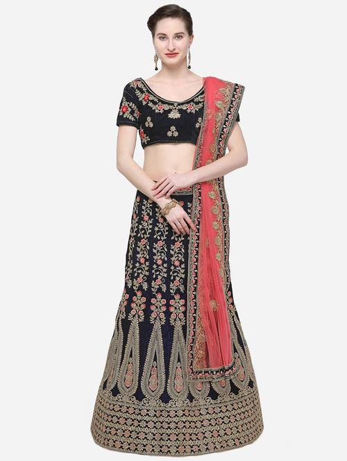 embroidered flared lehenga - 16287470 - Standard Image - 1