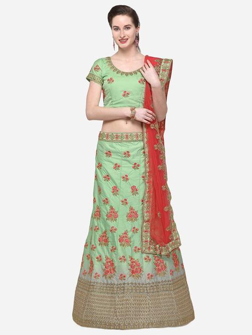 embroidered flared lehenga - 16287474 - Standard Image - 1