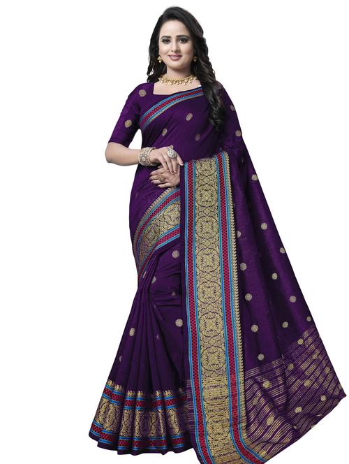 floral zari motif banarasi saree with blouse - 16287523 - Standard Image - 1