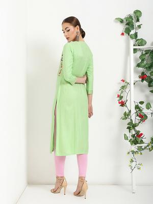 floral embroidered straight kurta - 16287693 - Standard Image - 3