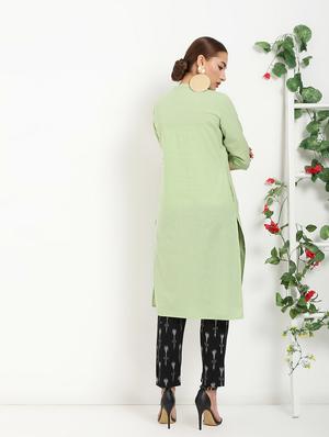 solid straight kurta - 16287722 - Standard Image - 3
