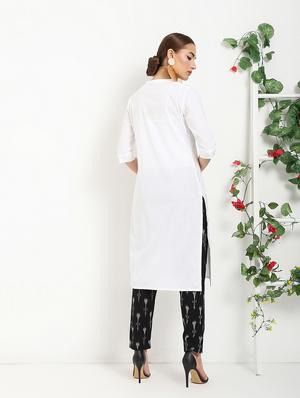 solid straight kurta - 16287724 - Standard Image - 3