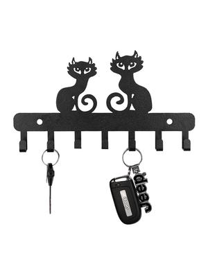Sehaz Artworks Metel Wall Hooks for keys | 7 Hook Two-cat Wall Rack Holder for Kitchen Utensil | Hat Rack - 16289603 - Standard Image - 3