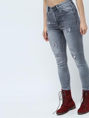 high rise stone washed jeans - 16289699 - Standard Image - 3