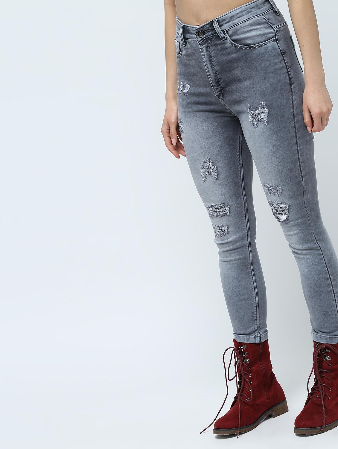 high rise stone washed jeans - 16289699 - Zoom Image - 3