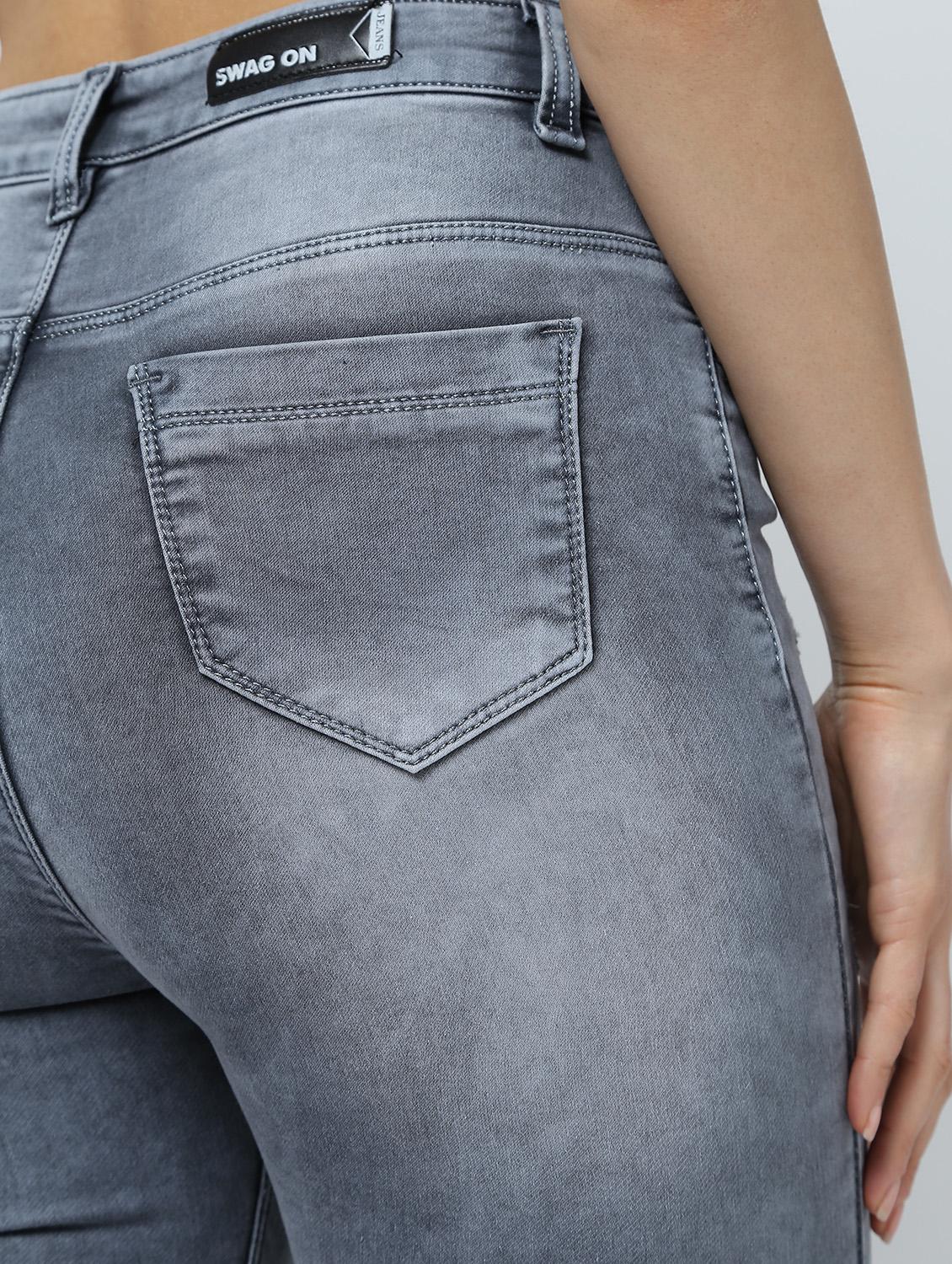 high rise stone washed jeans - 16289699 - Zoom Image - 6