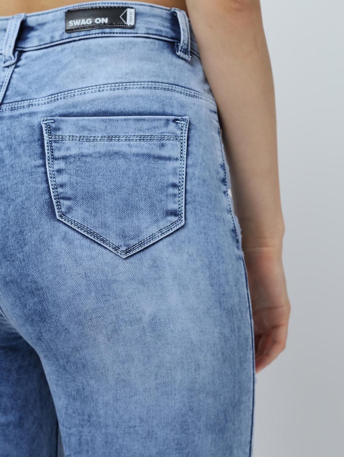 high rise stone washed jeans - 16289700 - Zoom Image - 6