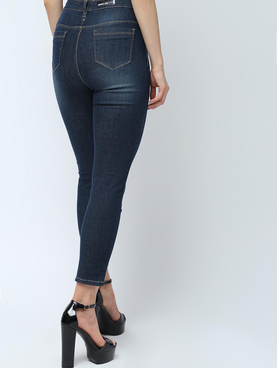 high rise stone washed jeans - 16289706 - Zoom Image - 3
