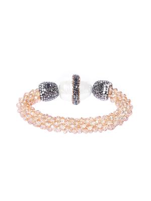 beige brass links bracelet - 16290205 - Standard Image - 3
