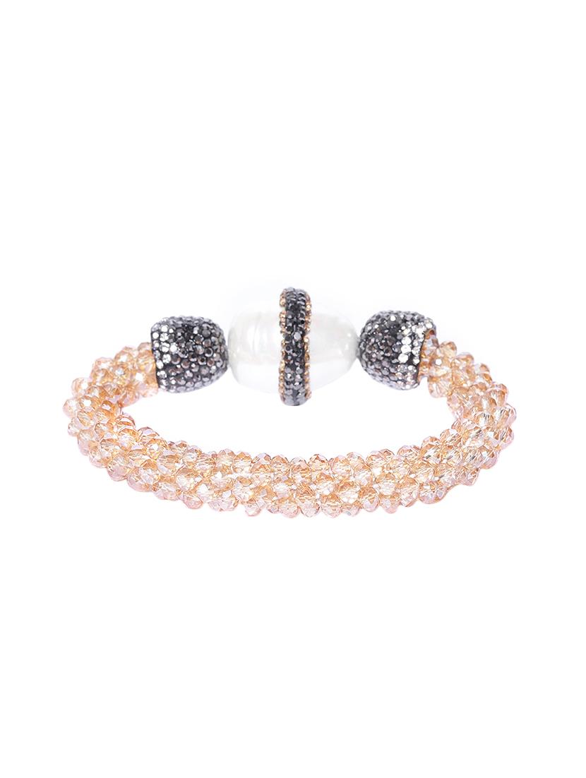 beige brass links bracelet - 16290205 - Zoom Image - 3