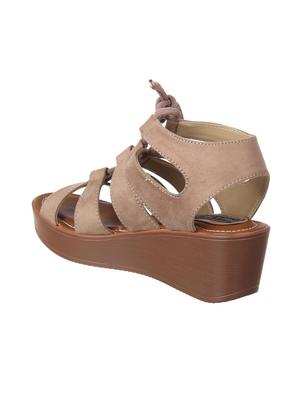 beige lace-up wedges - 16290344 - Standard Image - 3
